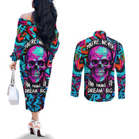 skull-grafity-couples-matching-off-the-shoulder-long-sleeve-dress-and-long-sleeve-button-shirts-you-are-never-too-young-to-dream-big