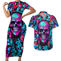 Skull Grafity Couples Matching Short Sleeve Bodycon Dress and Hawaiian Shirt You Are Never Too Young To Dream Big - Wonder Print Shop