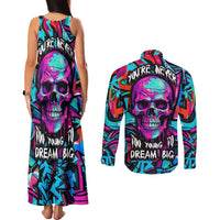 Skull Grafity Couples Matching Tank Maxi Dress and Long Sleeve Button Shirts You Are Never Too Young To Dream Big - Wonder Print Shop