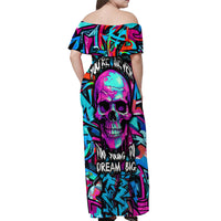 Skull Grafity Off Shoulder Maxi Dress You Are Never Too Young To Dream Big - Wonder Print Shop