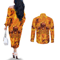 three-skulls-flaming-couples-matching-off-the-shoulder-long-sleeve-dress-and-long-sleeve-button-shirts-high-on-fire