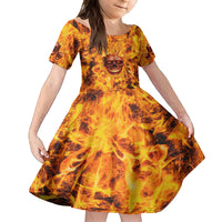 Three Skulls Flaming Family Matching Off Shoulder Maxi Dress and Hawaiian Shirt High On Fire - Wonder Print Shop