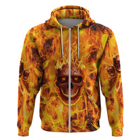 Three Skulls Flaming Hoodie High On Fire - Wonder Print Shop