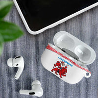 Luxembourg Christmas AirPods Case with Santa Claus Red Lion Snowflake Pattern and National Flag Design - Wonder Print Shop