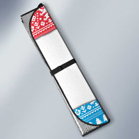 Luxembourg Christmas Auto Sun Shade with Santa Claus Red Lion Snowflake Pattern and National Flag Design - Wonder Print Shop