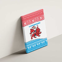 Luxembourg Christmas Canvas Wall Art with Santa Claus Red Lion Snowflake Pattern and National Flag Design - Wonder Print Shop