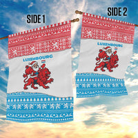 Luxembourg Christmas Garden Flag with Santa Claus Red Lion Snowflake Pattern and National Flag Design - Wonder Print Shop
