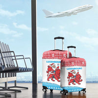 Luxembourg Christmas Luggage Cover with Santa Claus Red Lion Snowflake Pattern and National Flag Design - Wonder Print Shop