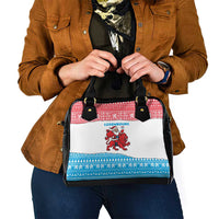 Luxembourg Christmas Shoulder Handbag with Santa Claus Red Lion Snowflake Pattern and National Flag Design - Wonder Print Shop
