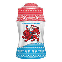Luxembourg Christmas Women Sleeveless Polo Shirt with Santa Claus Red Lion Snowflake Pattern and National Flag Design - Wonder Print Shop