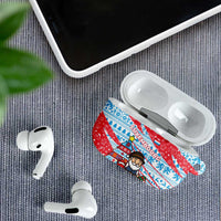 Luxembourg Christmas AirPods Case with Santa Claus Fox Reindeer Tree and Red Blue Pattern Design - Wonder Print Shop