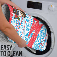 Luxembourg Christmas Bathroom Set with Santa Claus Fox Reindeer Tree and Red Blue Pattern Design - Wonder Print Shop