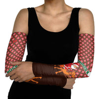 Morocco Christmas Arm Sleeves with Santa Claus Camel Caravan Desert Scene and Red Pattern Design - Wonder Print Shop