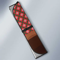 Morocco Christmas Auto Sun Shade with Santa Claus Camel Caravan Desert Scene and Red Pattern Design - Wonder Print Shop