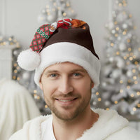 Morocco Christmas Santa Hat with Santa Claus Camel Caravan Desert Scene and Red Pattern Design - Wonder Print Shop