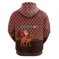 Morocco Christmas Hoodie with Santa Claus Camel Caravan Desert Scene and Red Pattern Design - Wonder Print Shop