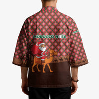 Morocco Christmas Kimono with Santa Claus Camel Caravan Desert Scene and Red Pattern Design - Wonder Print Shop
