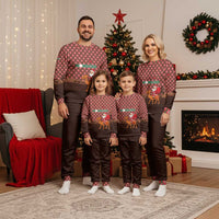 Morocco Christmas Pajama Set with Santa Claus Camel Caravan Desert Scene and Red Pattern Design - Wonder Print Shop