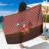 Morocco Christmas Sarong with Santa Claus Camel Caravan Desert Scene and Red Pattern Design - Wonder Print Shop