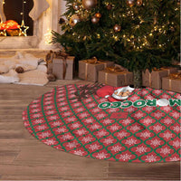 Morocco Christmas Tree Skirt with Santa Claus Camel Caravan Desert Scene and Red Pattern Design - Wonder Print Shop