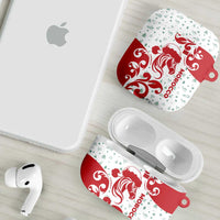 Morocco Christmas AirPods Case with Red Horse Santa Hat Arabesque Pattern and Holiday Icons Design - Wonder Print Shop