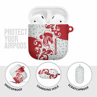 Morocco Christmas AirPods Case with Red Horse Santa Hat Arabesque Pattern and Holiday Icons Design - Wonder Print Shop