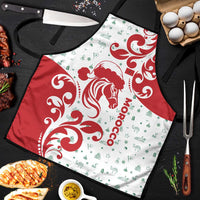 Morocco Christmas Apron with Red Horse Santa Hat Arabesque Pattern and Holiday Icons Design - Wonder Print Shop