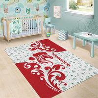 Morocco Christmas Area Rug with Red Horse Santa Hat Arabesque Pattern and Holiday Icons Design - Wonder Print Shop