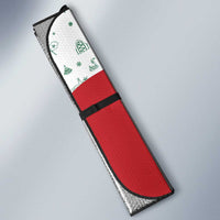 Morocco Christmas Auto Sun Shade with Red Horse Santa Hat Arabesque Pattern and Holiday Icons Design - Wonder Print Shop