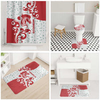 Morocco Christmas Bathroom Set with Red Horse Santa Hat Arabesque Pattern and Holiday Icons Design - Wonder Print Shop
