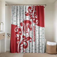 Morocco Christmas Bathroom Set with Red Horse Santa Hat Arabesque Pattern and Holiday Icons Design - Wonder Print Shop