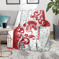 Morocco Christmas Blanket with Red Horse Santa Hat Arabesque Pattern and Holiday Icons Design - Wonder Print Shop