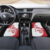 Morocco Christmas Car Mats with Red Horse Santa Hat Arabesque Pattern and Holiday Icons Design - Wonder Print Shop