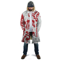 Morocco Christmas Cloak with Red Horse Santa Hat Arabesque Pattern and Holiday Icons Design - Wonder Print Shop