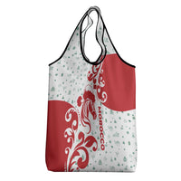Morocco Christmas Grocery Bag with Red Horse Santa Hat Arabesque Pattern and Holiday Icons Design - Wonder Print Shop