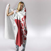 Morocco Christmas Hooded Blanket with Red Horse Santa Hat Arabesque Pattern and Holiday Icons Design - Wonder Print Shop