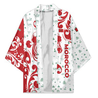 Morocco Christmas Kimono with Red Horse Santa Hat Arabesque Pattern and Holiday Icons Design - Wonder Print Shop