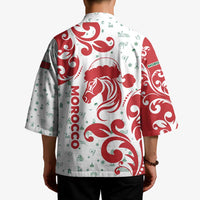 Morocco Christmas Kimono with Red Horse Santa Hat Arabesque Pattern and Holiday Icons Design - Wonder Print Shop