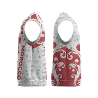 Morocco Christmas Knitted V-Neck Vest with Red Horse Santa Hat Arabesque Pattern and Holiday Icons Design - Wonder Print Shop