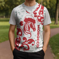 Morocco Christmas Knitted V-Neck Vest with Red Horse Santa Hat Arabesque Pattern and Holiday Icons Design - Wonder Print Shop