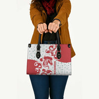 Morocco Christmas Leather Bag with Red Horse Santa Hat Arabesque Pattern and Holiday Icons Design - Wonder Print Shop