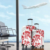 Morocco Christmas Luggage Cover with Red Horse Santa Hat Arabesque Pattern and Holiday Icons Design - Wonder Print Shop