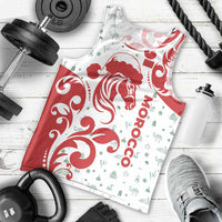 Morocco Christmas Men Tank Top with Red Horse Santa Hat Arabesque Pattern and Holiday Icons Design - Wonder Print Shop