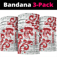 Morocco Christmas Neck Gaiter with Red Horse Santa Hat Arabesque Pattern and Holiday Icons Design - Wonder Print Shop