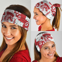 Morocco Christmas Neck Gaiter with Red Horse Santa Hat Arabesque Pattern and Holiday Icons Design - Wonder Print Shop