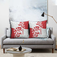 Morocco Christmas Pillow Cover with Red Horse Santa Hat Arabesque Pattern and Holiday Icons Design - Wonder Print Shop