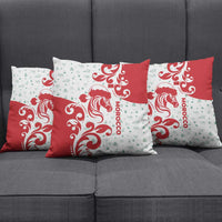 Morocco Christmas Pillow Cover with Red Horse Santa Hat Arabesque Pattern and Holiday Icons Design - Wonder Print Shop