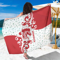 Morocco Christmas Sarong with Red Horse Santa Hat Arabesque Pattern and Holiday Icons Design - Wonder Print Shop