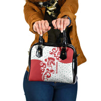 Morocco Christmas Shoulder Handbag with Red Horse Santa Hat Arabesque Pattern and Holiday Icons Design - Wonder Print Shop