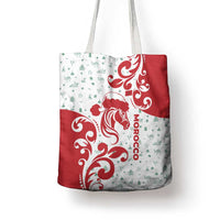 Morocco Christmas Tote Bag with Red Horse Santa Hat Arabesque Pattern and Holiday Icons Design - Wonder Print Shop